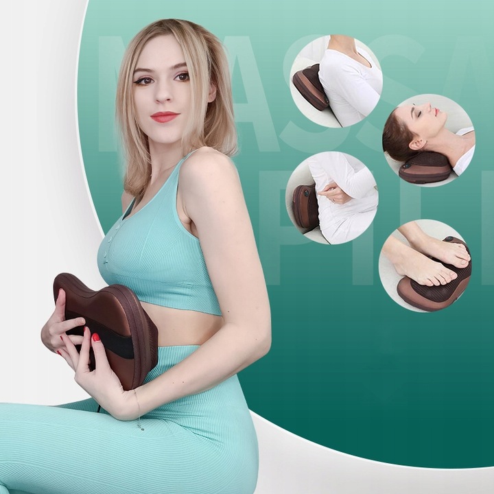 PODUSZKA MASUJĄCA DO KARKU SZYI PLECÓW RAMION CIAŁA NÓG MASAŻER SHIATSU