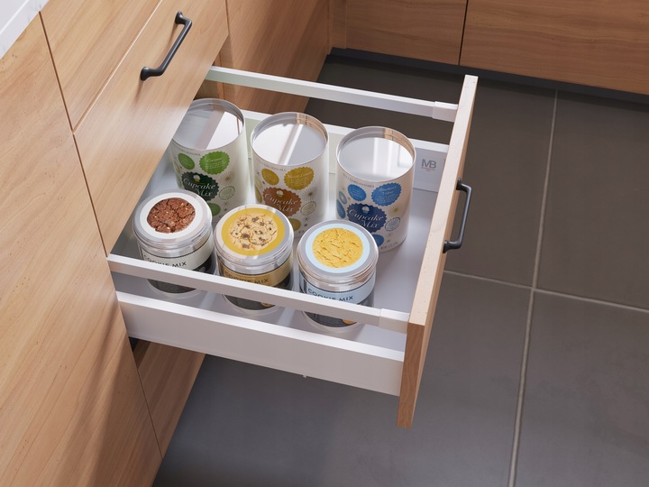 Szuflada GTV MODERN BOX PRO 500 mm wysoka L500 H199 biała cichy domyk