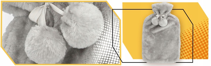 Duży Termofor Gumowy w Pokrowcu Ogrzewacz Pluszowy w Sweterku na Wodę XXL