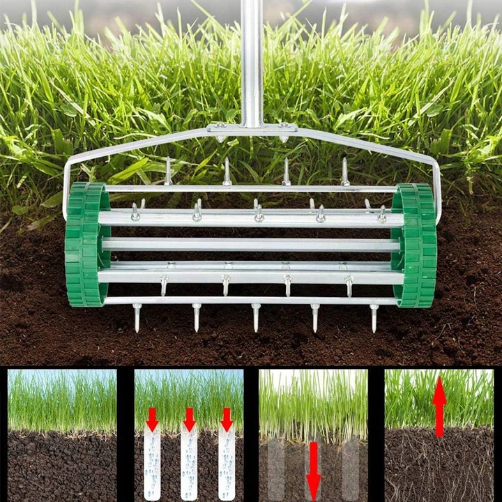 AERATOR do trawnika WERTYKULATOR RĘCZNY OBROTOWY WALCOWY TRAWY MURAWY