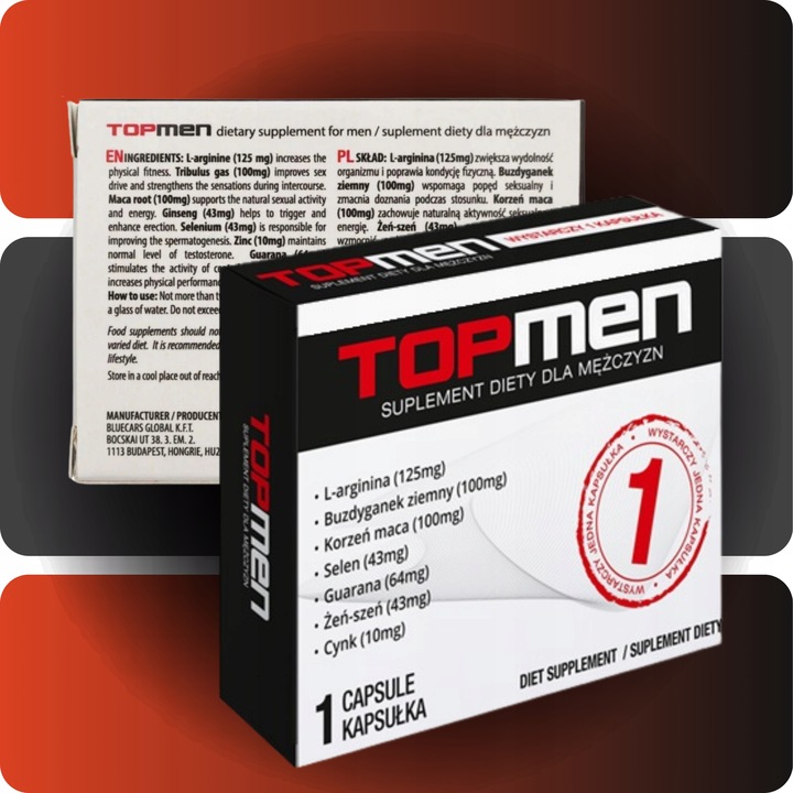 2x Tabletki na erekcje potencje TOP-MEN Libido Sex Szybki Efekt Działa 24h