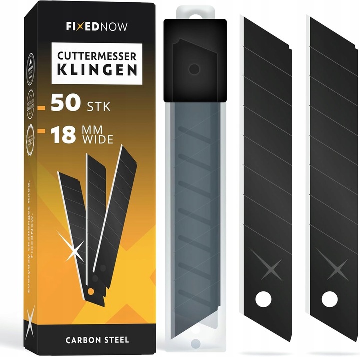 50 x Ostrza Segmentowe łamane do Nożyków Do Tapet 18mm ze Stali