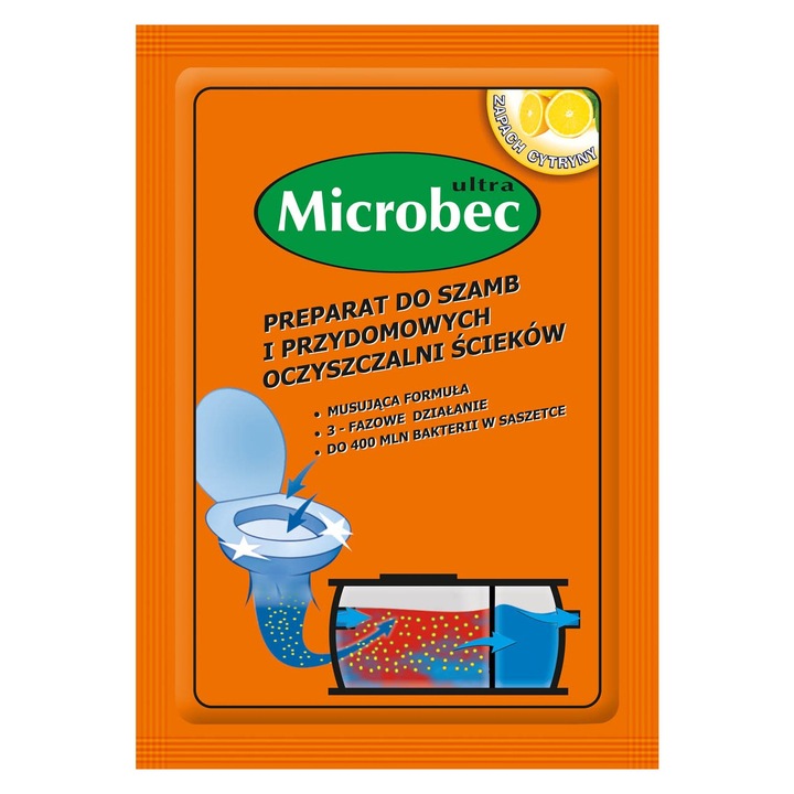 Microbec ULTRA bakterie do szamb SASZETKI 18 x 25g BROS