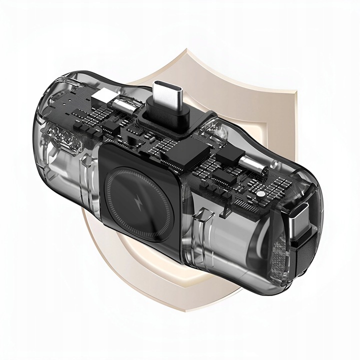 Mini powerbank Wozinsky WF16-YCS 5000mAh 15W USB-C z wbudowanym kablem USB-