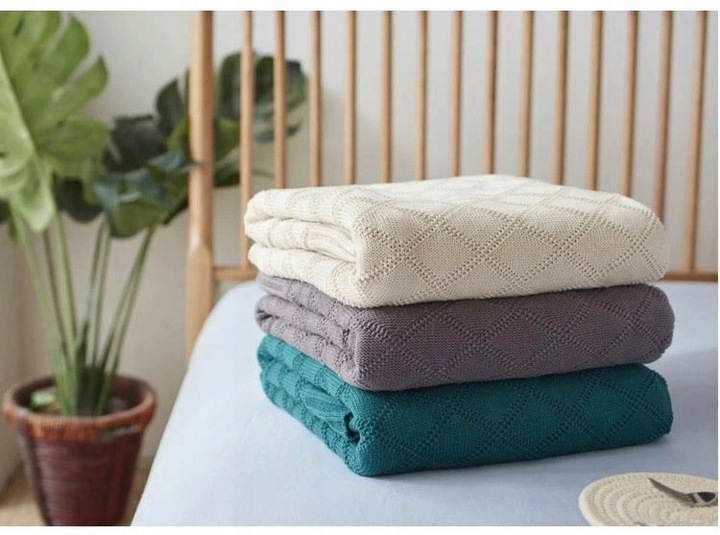 KOC CZYSTA BAWEŁNA 180cm wzór WAFEL LOFT DLA ALERGIKÓW NA PREZENT ŚWIĘTA