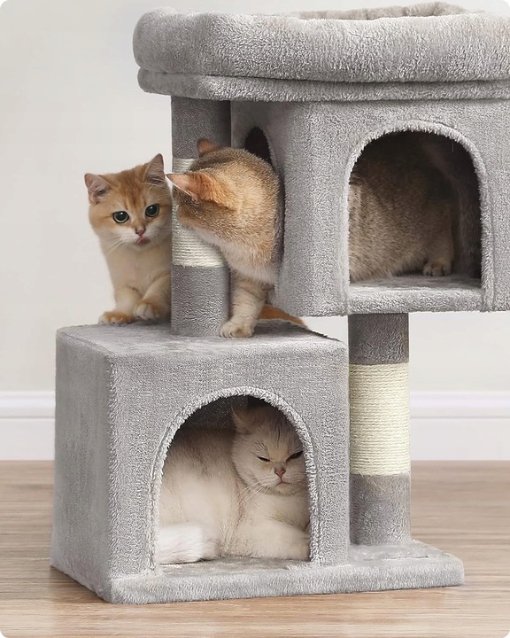 DRAPAK DLA KOTA MAŁY LEGOWISKO JASKINIA SŁUPEK DOMEK LEŻAK 2 POZIOMY 67cm