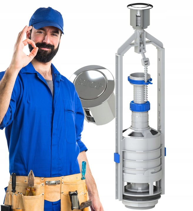 Zawór Spustowy do Spłuczki CERSANIT|ROCA Start Stop + Zestaw Naprawczy WC