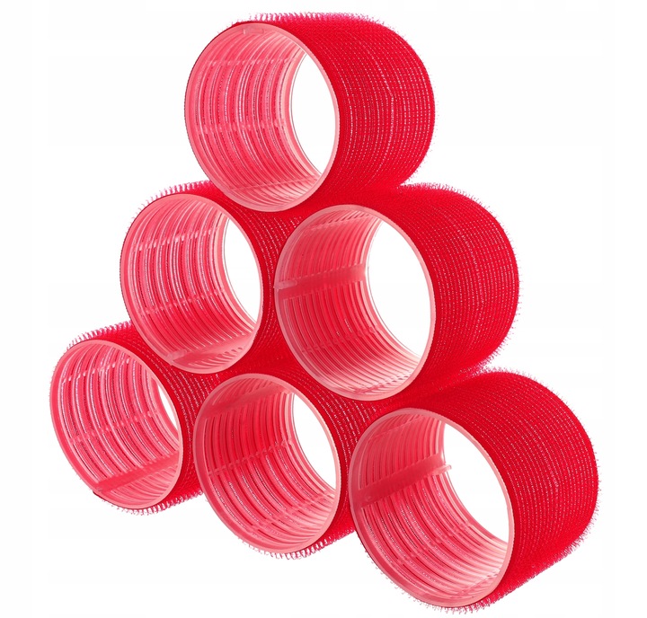 Wałki Do Włosów Rzepy Rzepowe DUŻE GRUBE SAMOUTRZYMUJĄCE SIĘ 70mm, 6 sztuk