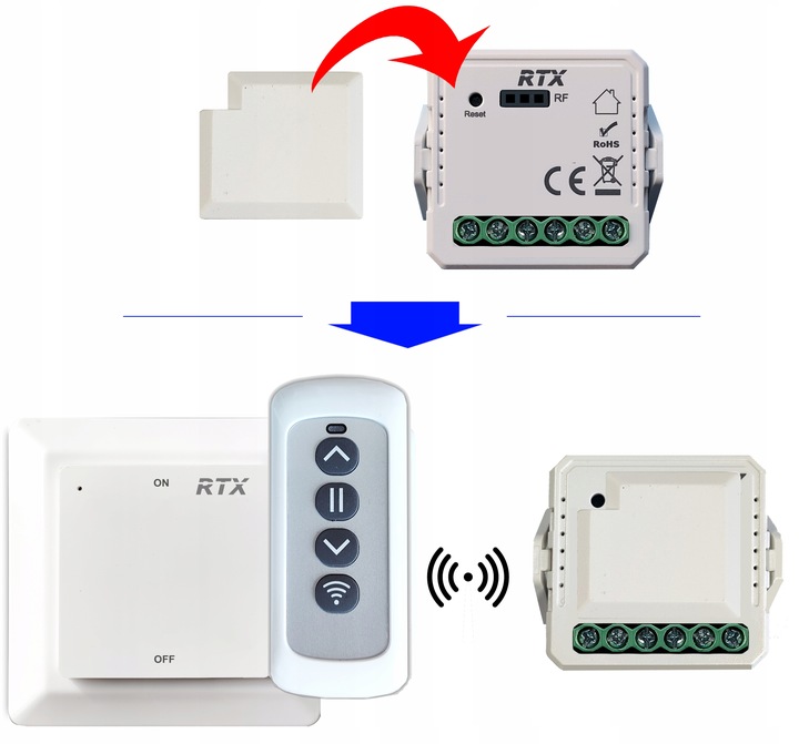 RTX Mini Przekaźnik Sterownik Oświetlenia Moduł 1kanał LN TUYA WiFi