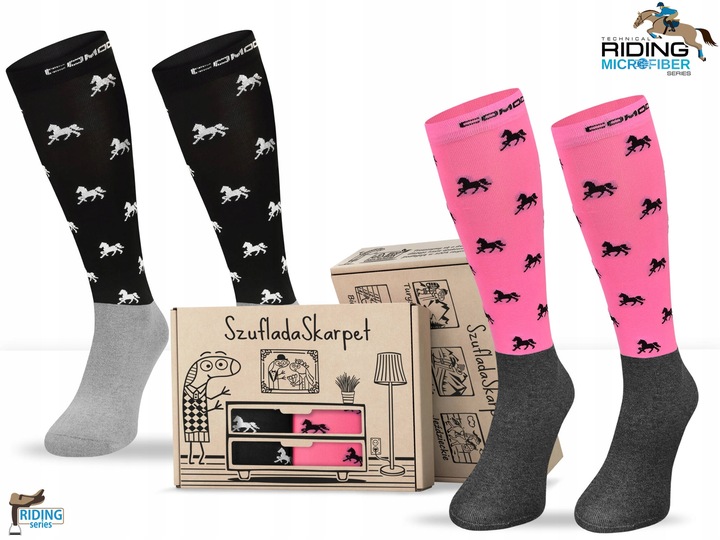 Pudełko podkolanówek jeździeckich z mikrofibry