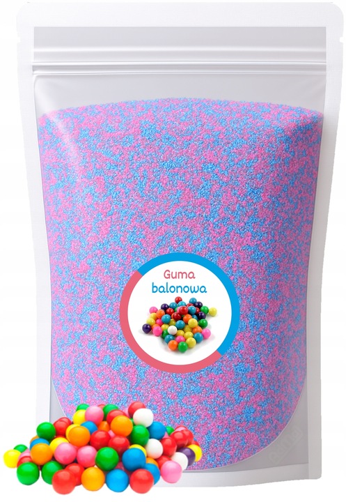Cukier Do Waty Cukrowej GUMA BALONOWA 1kg Różowo-Niebieski 2-kolorowy