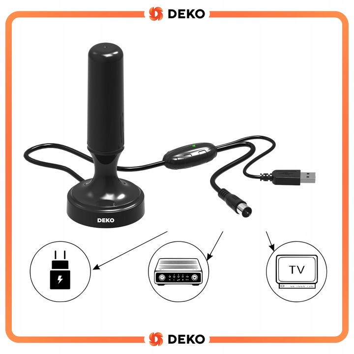 Tuner Dekoder DVBT2 DekoTV PRO2 tv naziemnej DVB-T2 DEKO + Antena RF + Wifi