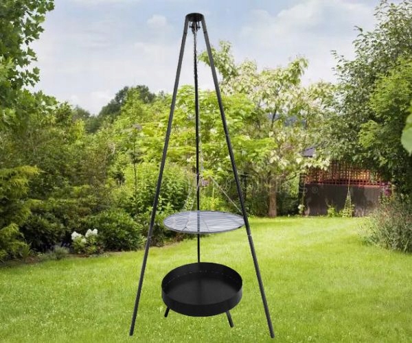 GRILL OGRODOWY WISZĄCY TRÓJNÓG PALENISKO WĘGLOWY 5