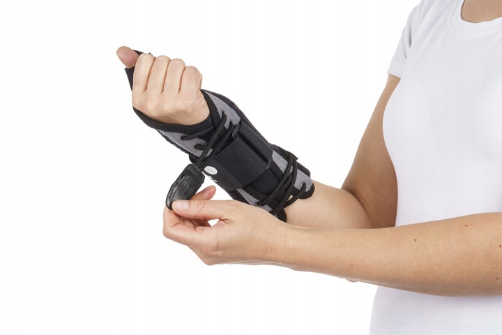 ORTEZA NADGARSTKA STABILIZATOR DŁONI RĘKI Z UJĘCIEM KCIUKA SZYNA STABILNA