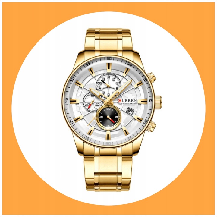 CURREN ELEGANCKI ZEGAREK MĘSKI DATOWNIK CHONOGRAF