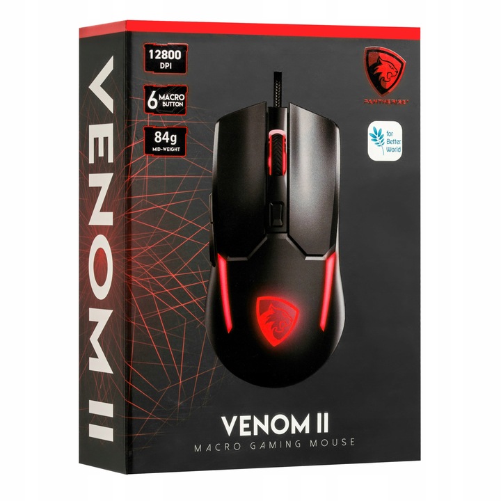 PANTHERISE VENOM II MYSZ GAMING RGB DRAG MINECRAFT 60IPS 12800DPI 1000Hz