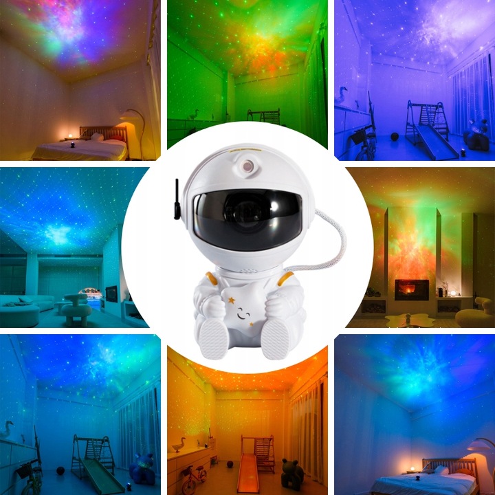 PROJEKTOR GWIAZD ASTRONAUTA LAMPKA NOCNA DLA DZIECKA GALAXY KOSMOS + PILOT