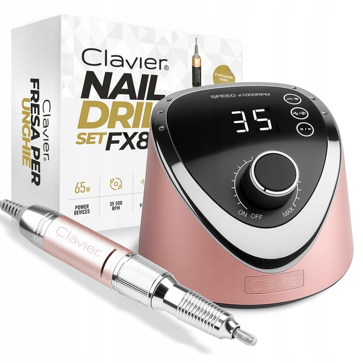 Frezarka Do Paznokci Manicure Pedicure Hybrydy Żele Mocna 65W Clavier