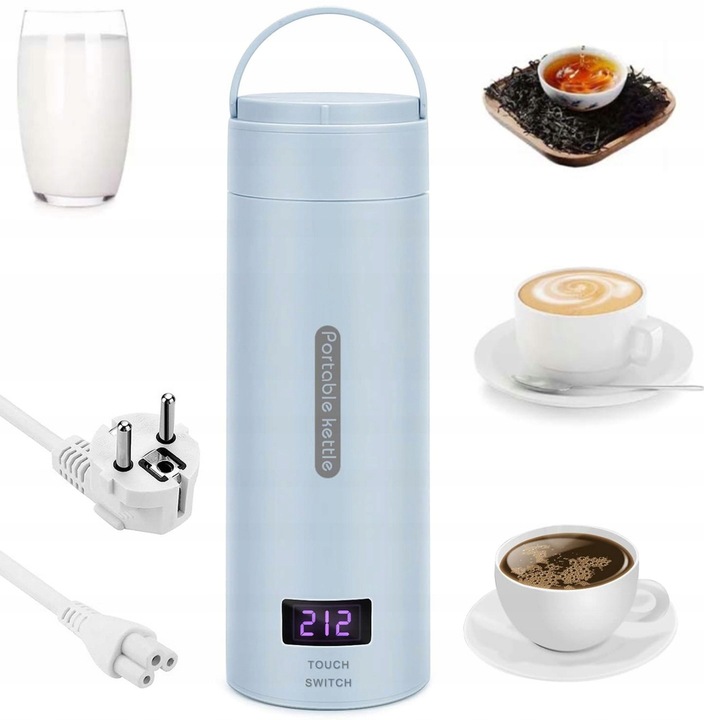 TERMOS ELEKTRYCZNY MINI CZAJNIK KUBEK 300W 380ML-500ML