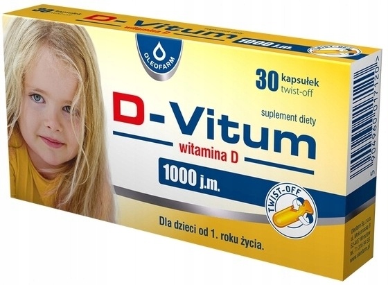 D-Vitum witamina D dla dzieci 1000 j.m. 30 kapsułek