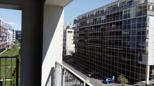 ZESTAW SIATKA NA BALKON DLA KOTA PTAKI GOŁĘBIE 4X3m, OKO 50mm BEZ WIERCENIA