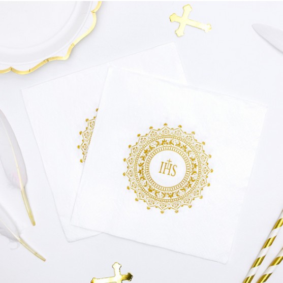 Zestaw dekoracji komunijnych KOMUNIA bieżnik balon