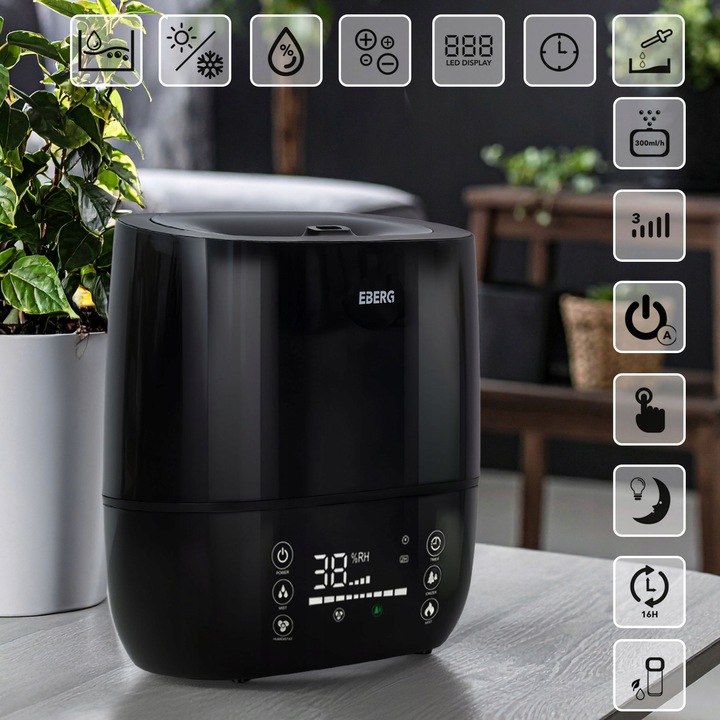 Nawilżacz powietrza EBERG HUMI aromaterapia jonizacja pilot 5w1 WiFi