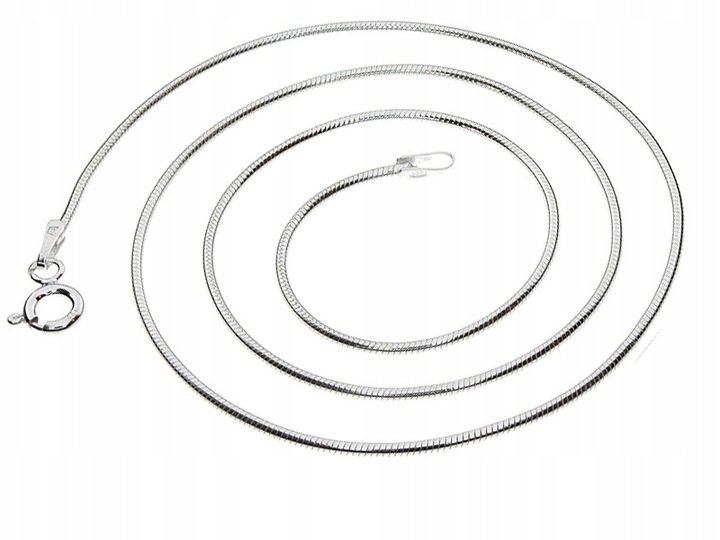 ŁAŃCUSZEK SREBRNY 925 DAMSKI NASZYJNIK MOCNA LINKA ŻMIJKA ŻYŁKA OKRĄGŁA