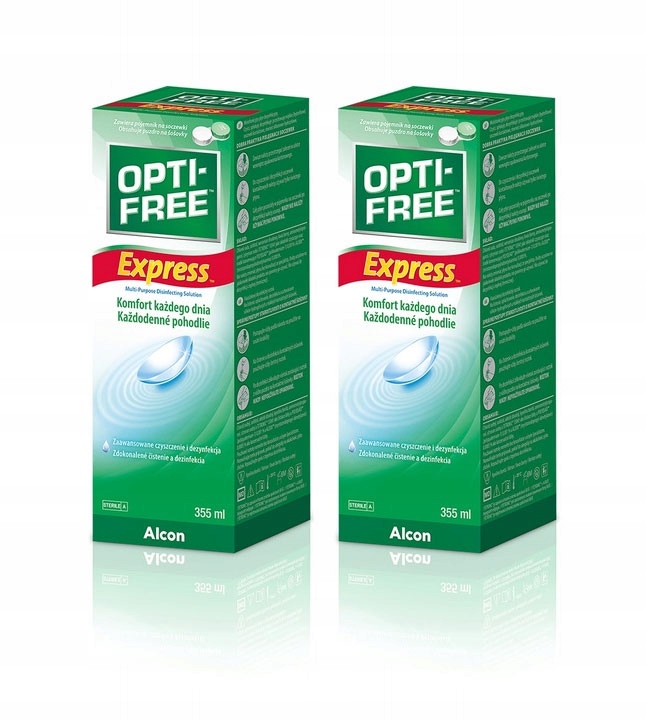 Płyn do soczewek OPTI-FREE Express 2 x 355 ml Alcon dezynfekuje oczyszcza