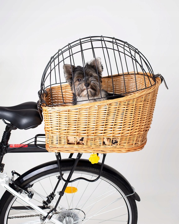 KOSZ ROWEROWY WIKLINOWY NA BAGAŻNIK TRANSPORTER TYLNY KOSZYK DUŻY PODUSZKA