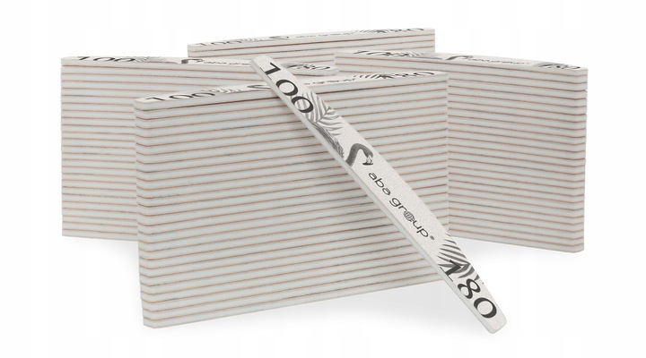 Aba Group Pilniki do Paznokci Półksiężyc Łódka 100/180 Slim Zestaw 100