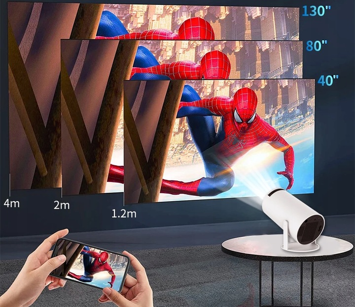 PROJEKTOR ALWTNIET HY300 PRO 4K SMART TV ANDROID WIFI RZUTNIK PRZENOŚNY