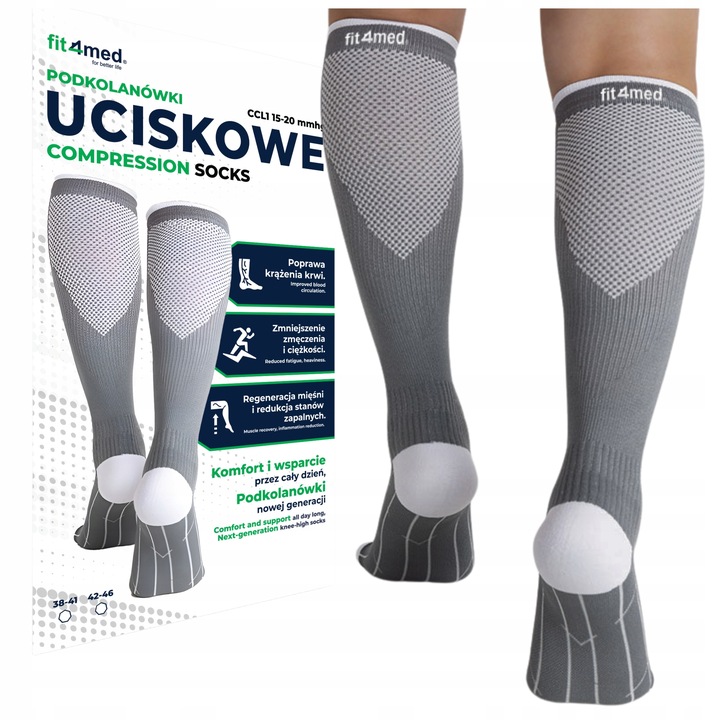 SKARPETY KOMPRESYJNE PODKOLANÓWKI UCISKOWE PRZECIWŻYLAKOWE ŻYLAKI