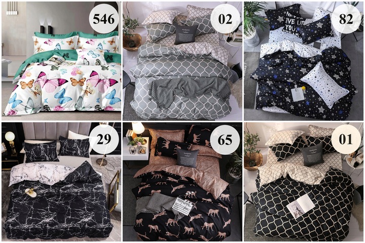 KOMPLET POŚCIELI 200x220 DWUSTRONNA ZESTAW MIŁA DELIKATNA DUŻO WZORÓW