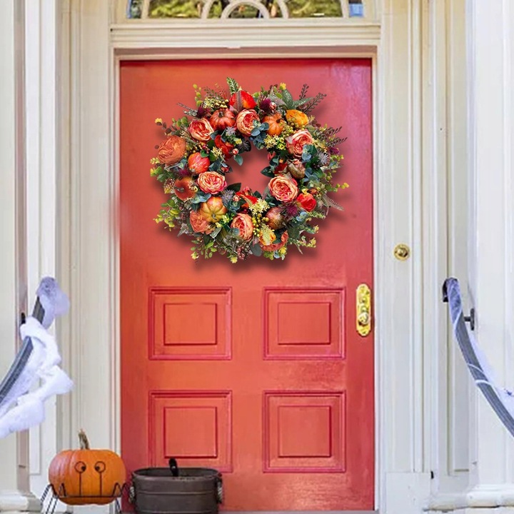 Wieniec na Święto Dziękczynienia Jesienny wieniec na drzwi Trwały