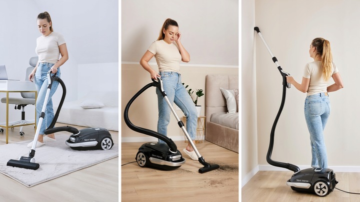 Cichy Odkurzacz workowy Yoer HEPA +6 szczotek INTELIGENTNY +PILOT