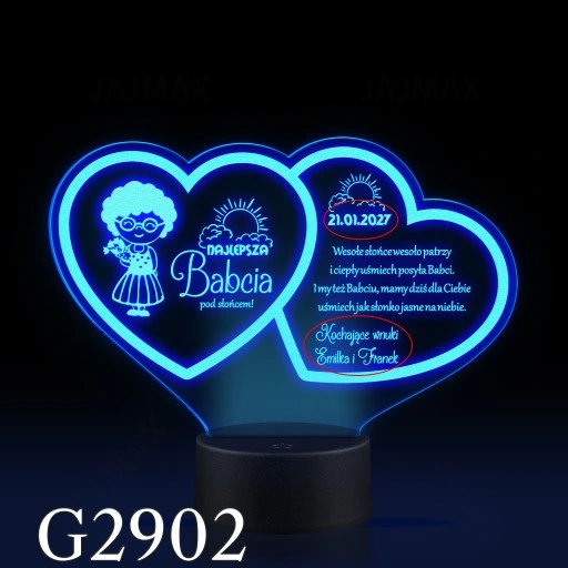 Prezent Dzień Babci i Dziadka Statuetka lampka LED