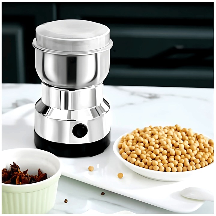 MOCNY MŁYNEK ELEKTRYCZNY DO MIELENIA KAWY ORZECHÓW PRZYPRAW STAL