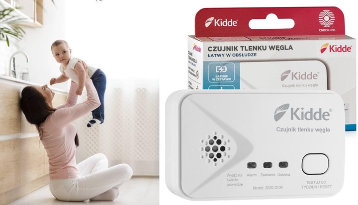 ELEKTROCHEMICZNY CZUJNIK CZADU Kidde 2030-DCR DETEKTOR TLENKU WĘGLA