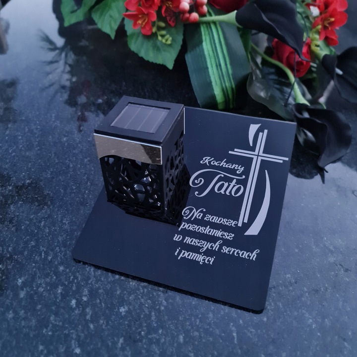 ZNICZ SOLARNY Wieczna Latarenka LED STATUETKA GRÓB lampka dla TATY