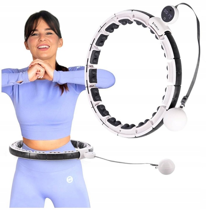 HMS Hula Hop Regulowane Z Obciążeniem i Licznikiem Magnetyczny Masaż