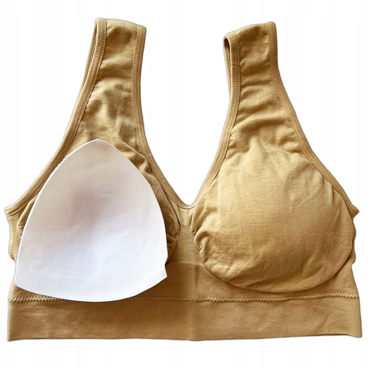 3-pak Biustonoszy Bezszwowych bez Zapięć i Fiszbin z Push-up Wkładkami, L