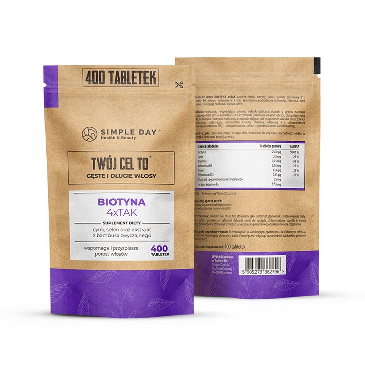 BIOTYNA 4 x TAK od Twój Cel To - 400szt. Najlepsza Na Włosy Skórę Paznokcie