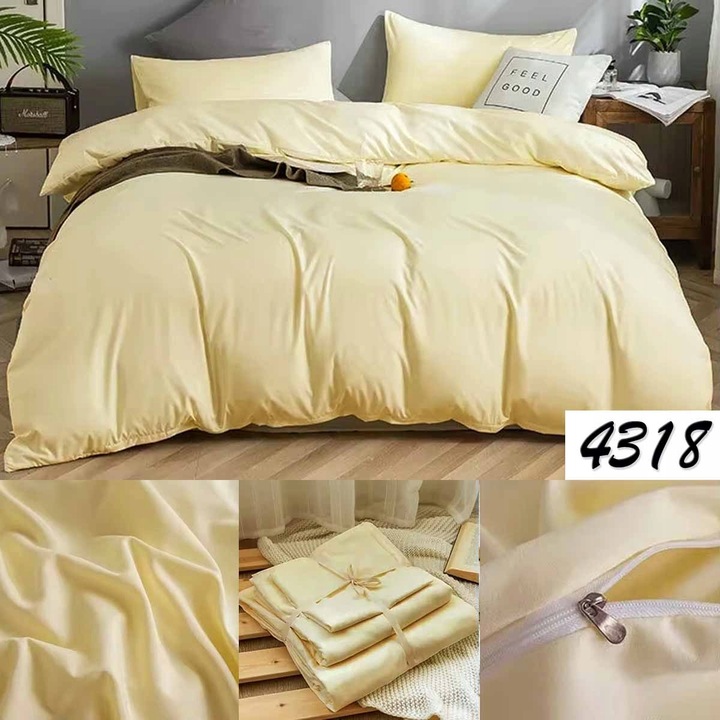 KOMPLET POŚCIELI 200x220 cm MIKROWŁÓKNO POŚCIEL JEDNOKOLOROWA + 2x