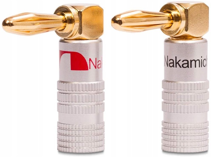 NAKAMICHI Wtyk głośnikowy bananowy kątowy HQ 4 szt