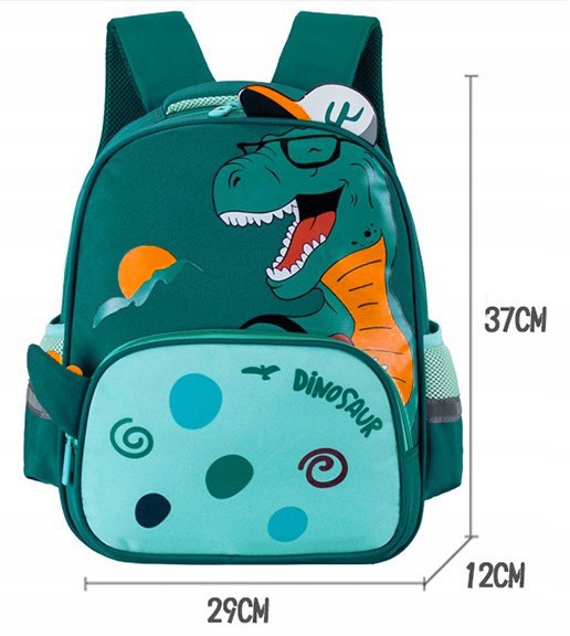 PLECAK DZIECIĘCY DLA PRZEDSZKOLAKA PODRÓŻNY DINOZAUR ZIELONY