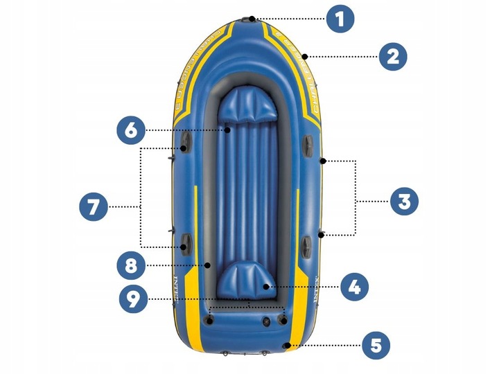 Ponton Intex Challenger 3-osob Pompka + Wiosła 68370 MODEL 2024