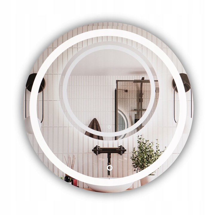 LUSTRO OKRĄGŁE LED FI 60cm WŁĄCZNIK DOTYKOWY