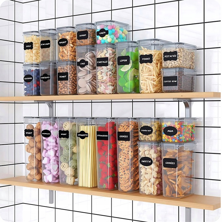 POJEMNIK SŁOIK PLASTIKOWY NA MAKARON KASZE PUDEŁKA NA ŻYWNOŚĆ 14szt