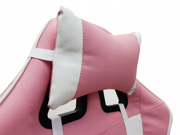 FOTEL GAMINGOWY GRACZA BIUROWY KOMPUTEROWY MASAŻ PODNÓŻEK KG104 RÓŻOWY